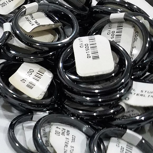 100 RINGS Resale Bundle mixed stone glass hematite stainless enamel mix sizes - Picture 2 of 14